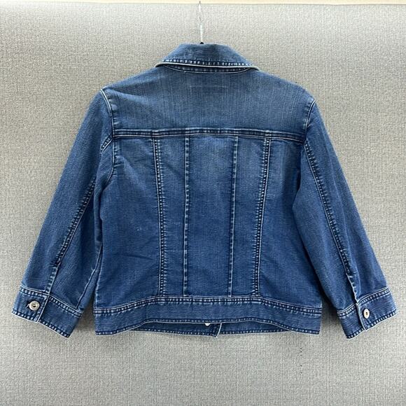 Chico’s Platinum Denim Button Up Blue Jean Jacket Stretch Size 0 (US Small)‎ - Picture 7 of 8
